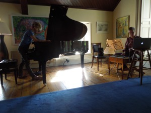 Xenia Pestova and Ed Bennett rehearsing a new piece at the Tyrone Guthrie Centre, this past summer